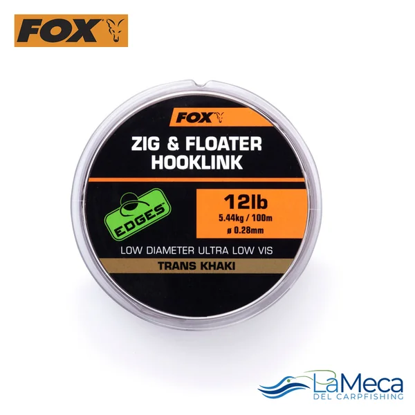 HILO FOX ZIG & FLOATER HOOKLINK TRANS KHAKI 0,28MM