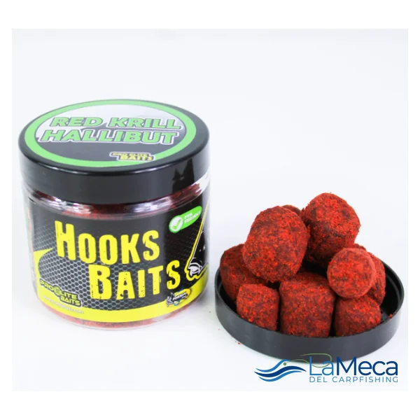 HOOK PELLETS POWDER DIP 14/20MM RED KRILL Y HALLIBUT