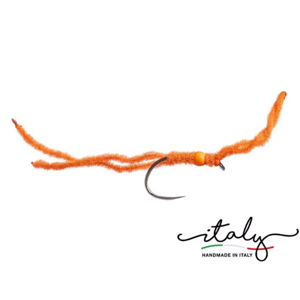 Hot Orange Double Squirmy BL mosca lago