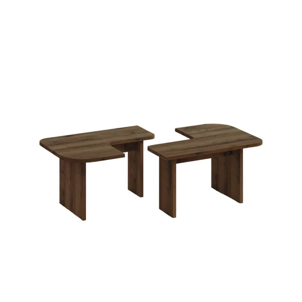 Iris" houten salontafel set - 90 x 45 x 35 cm - Bruin