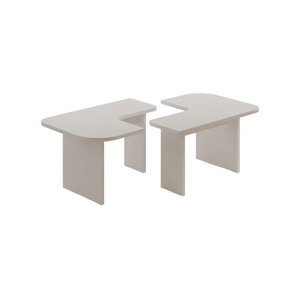 Iris" houten salontafel set - 90 x 45 x 35 cm - Wit