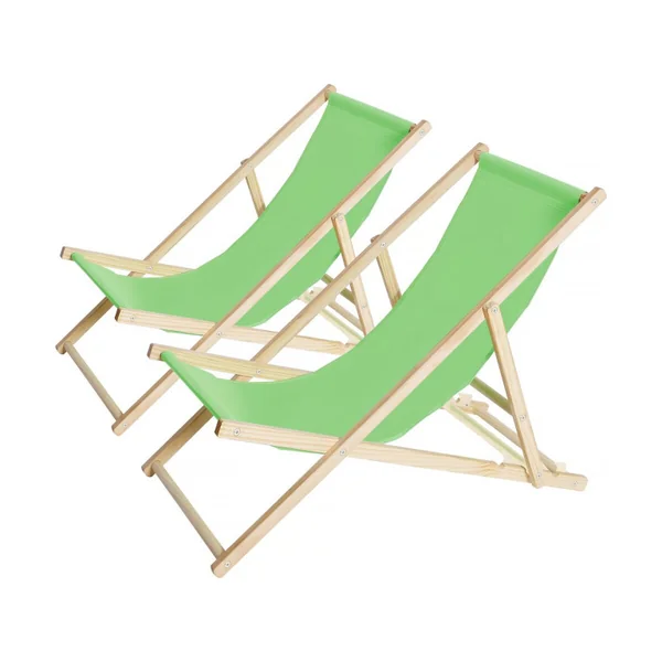 Juego de 2 tumbonas de madera "Chilienne" - Verde