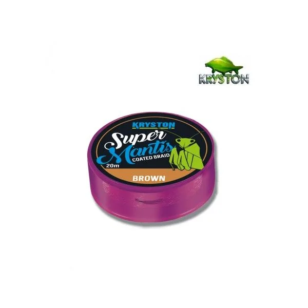 Kryston 20m 25lb Super mantis coated braid Brown