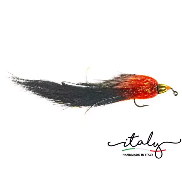 Large Jig Trout Zonker Black Red streamer
