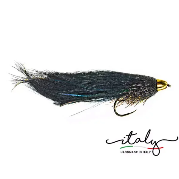 Large Marble Trout Zonker Black streamer
