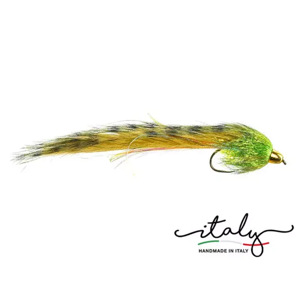 Large Marble Trout Zonker Olive Grizzly streamer