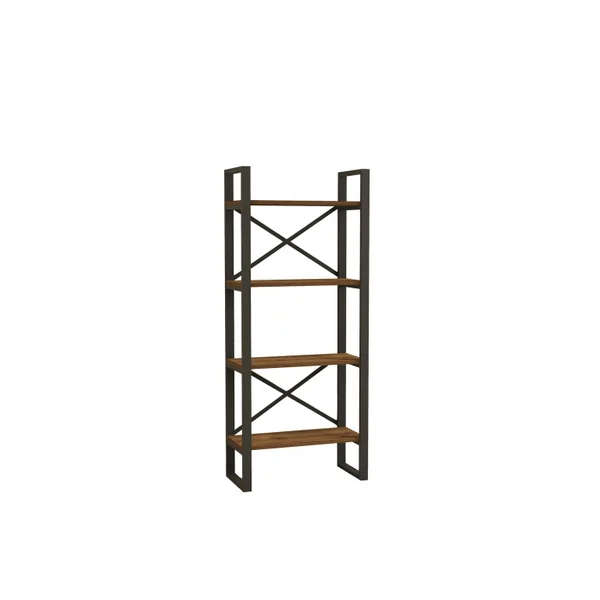 Librería de madera "Alaro" - 66 x 32 x 150 cm - Nogal