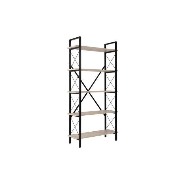 Librería de madera "Elysian" - 90 x 33 x 180 cm - TravertinoNegro