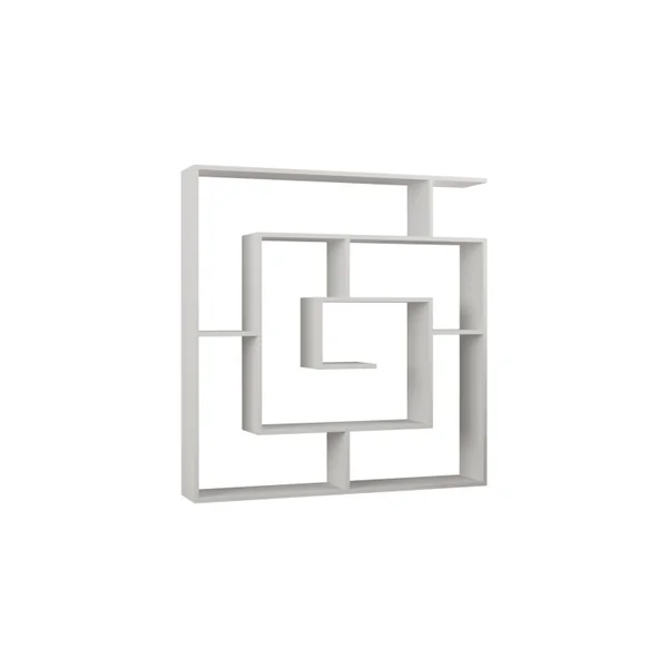 Librería de madera "Labirent" - 125 x 22 x 129 cm - Blanco