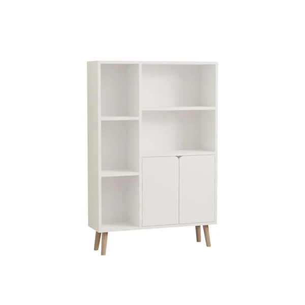Librería de madera "Lumo" - 80 x 24 x 120 cm - Blanco