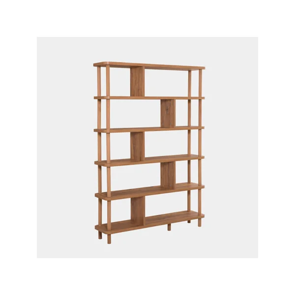 Librería de madera "Meta" - 120 x 28 x 168 cm - Marrón