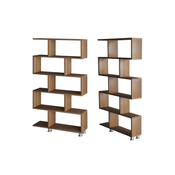 Librería de madera "Nilüfer" 90 x 20 x 156 cm - Nogal