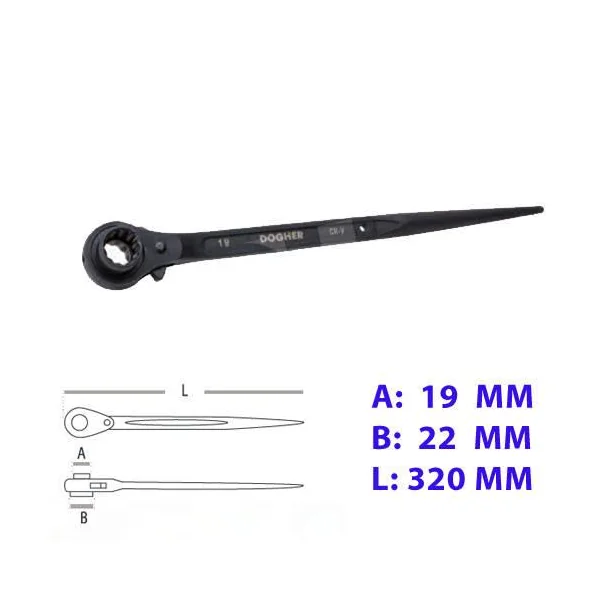 LLAVE DE CARRACA ANDAMIOS 19-22 MM