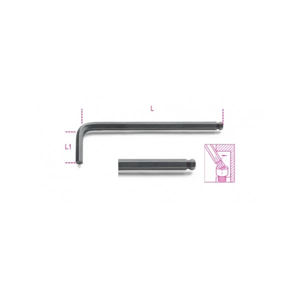 LLAVE MACHO HEXAGONAL CABEZA ESFÉRICA BRUÑIDA BETA REF.96BP