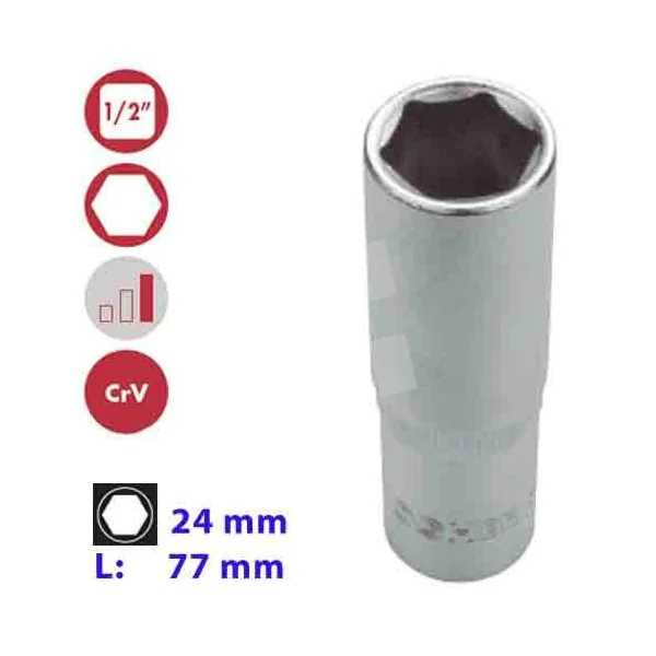 LLAVE VASO HEXAGONAL LARGA 1/2 24MM