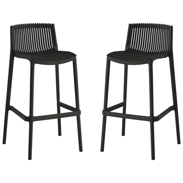 Lote de 2 tronas apilables de plástico "Néora" - Negro