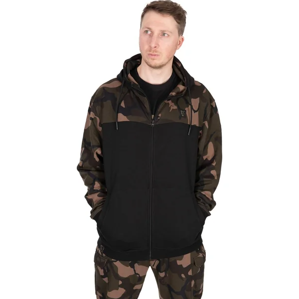 LW Black Camo Sudadera con Capucha y Cremallera Dividida