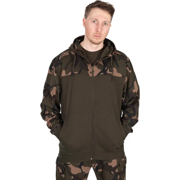 LW Khaki Camo Sudadera con Capucha y Cremallera Dividida