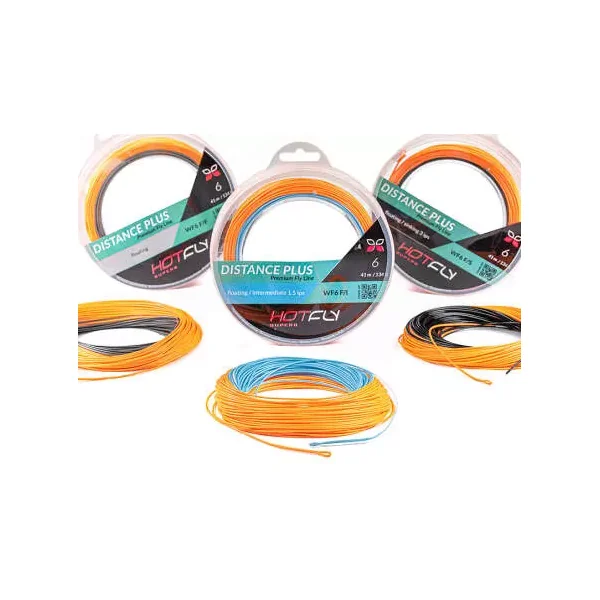 Línea mosca DISTANCE PLUS hotfly - 41m - WF