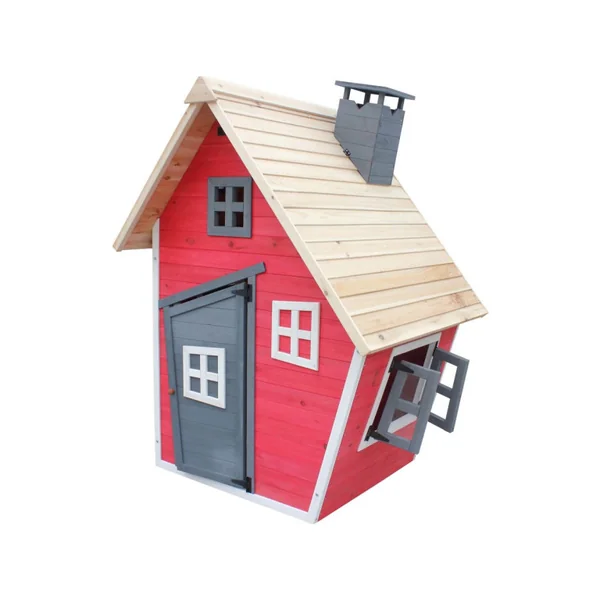 Maisonette "Lilou" - 119,5 x 156 x 102 cm - Czerwony/Szary