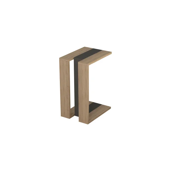 Mesa auxiliar de madera "Muju" - 30 x 40 x 57 cm - Roble-Antracita