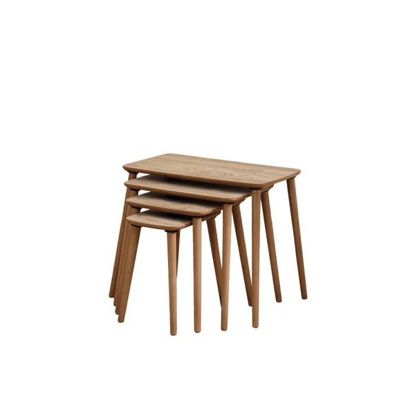 Mesa nido de madera "Luci" 4 piezas 70 x 40 x 55 cm - Roble