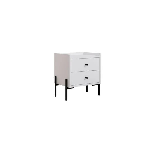 Mesilla de noche de madera "Malta" - 45 x 35 x 52 cm - Blanco