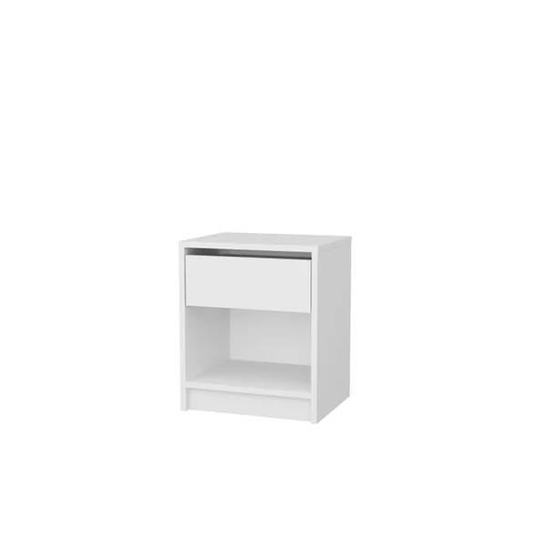 Mesilla de noche de madera "Sheridan" - 45 x 40 x 53 cm - Blanco