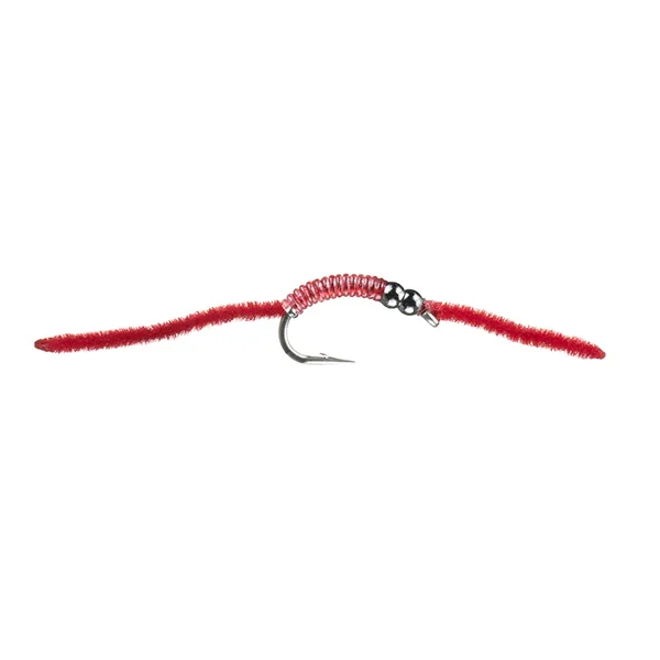 MFC Jake's Double Bead Rib Worm Rojo Barbless #10