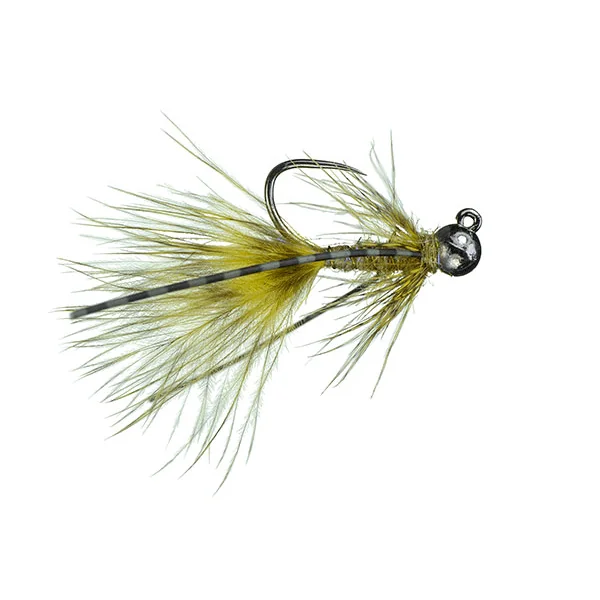 MFC Jig Mini Bugger Ninfa oliva sin púas