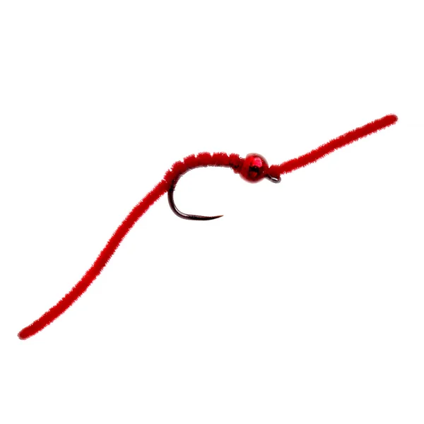 MFC Tungsteno Beadhead Micro Worm Rojo Barbless #12