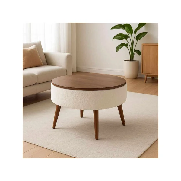 Noya Round" salontafel - 60 x 60 x 44 cm - Wit