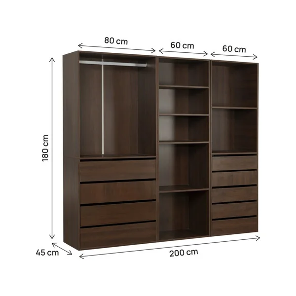 Opera" modulaire verkleedset - 3 eenheden - Bruin - Imagen 3