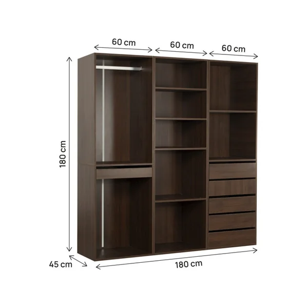 Opera" modulaire verkleedset - 3 eenheden - Bruin - Imagen 3