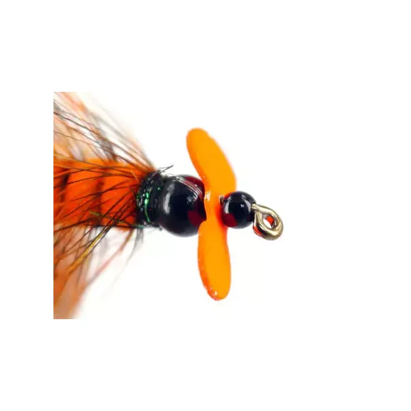 Orange Hot Wooly Bugger Evo streamer lago - Imagen 2