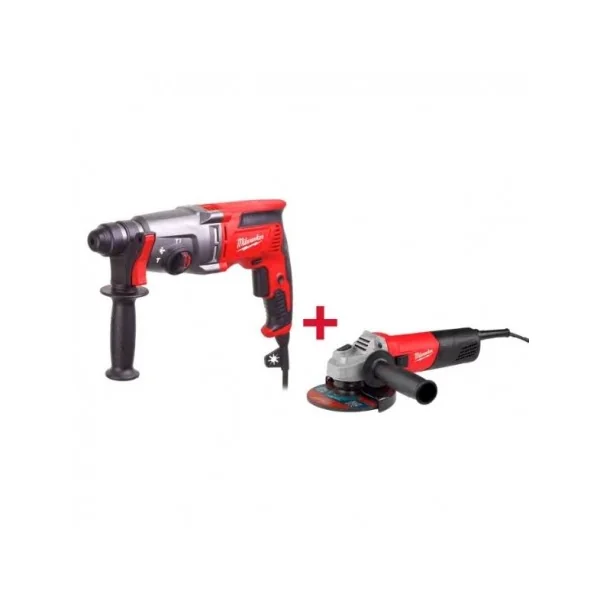 PACK MARTILLO DE 3 MODOS + MINIAMOLADORA 800W MILWAUKEE