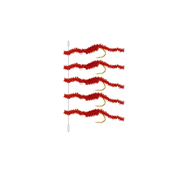 Perca Sabiki CHEWING GUM WORM BLOOD RED