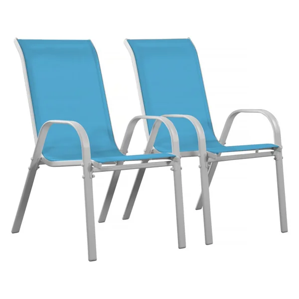 Poltrona de jardim Textilene "Cordoba" - Fénix - Azul - Kit de 2