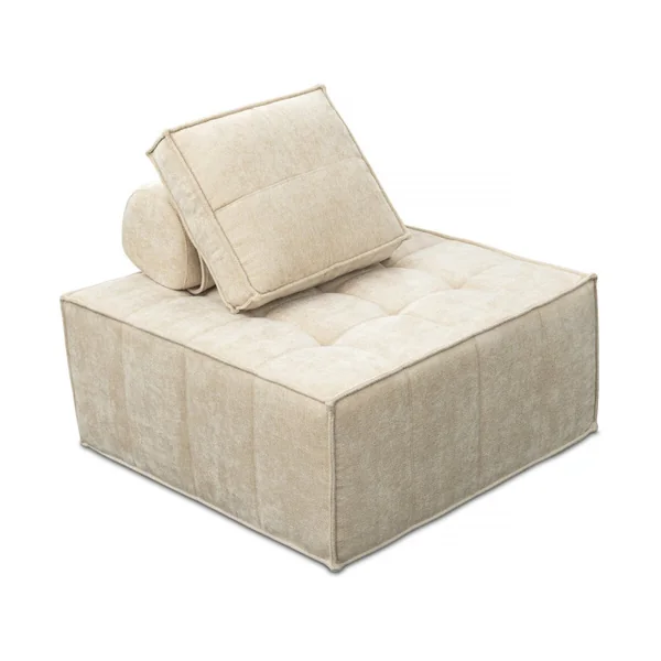 Poltrona estilo veludo - 96 x 100 x 89 cm - Bege
