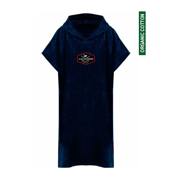 Poncho Surf - Algodón Orgánico / Logo Bordado (Azul)