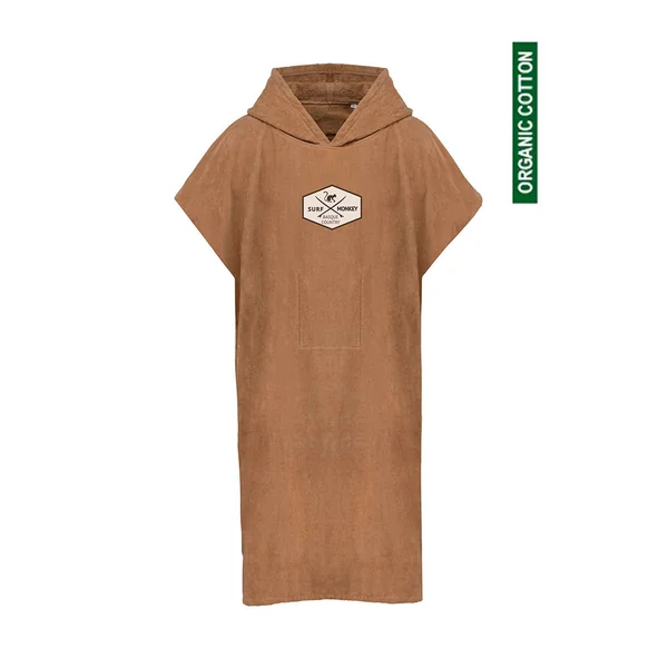 Poncho Surf - Algodón Orgánico / Logo Bordado (Beige)