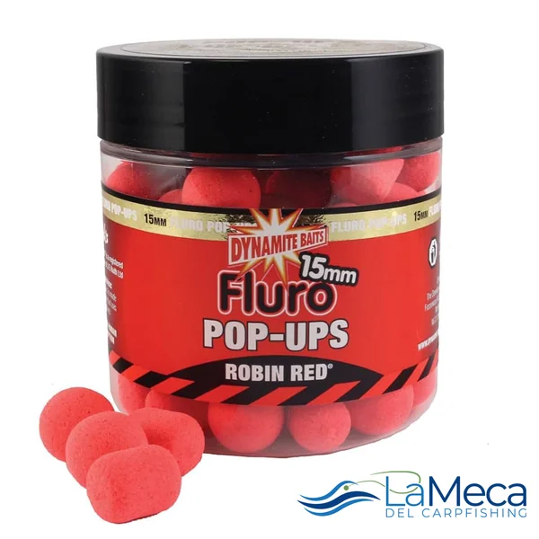 POP UP FLURO 15mm ROBIN RED DYNAMITE BAITS
