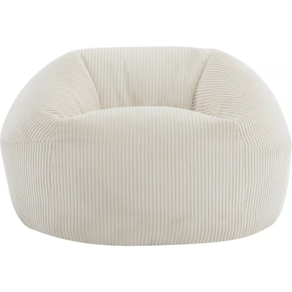 Puf de pana «Cusco» - 80 x 74 x 49 cm - Beis