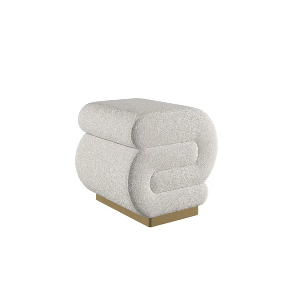 Puff de madera "Sally" 40 x 42 x 42 cm - Crema