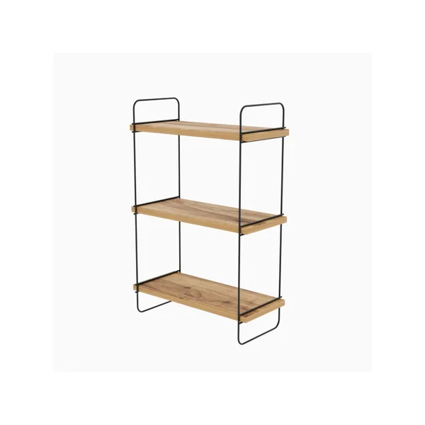 Pulalis" houten wandplank - 40 x 20 x 66 cm - Beige