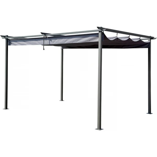 Pérgula com teto retrátil - 3 x 4 m - Cinza