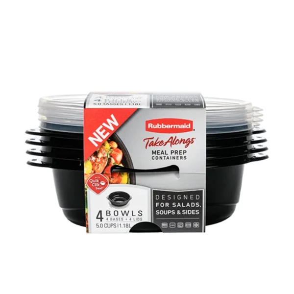 Rubbermaid Take Alongs Set De Envases 8 Piezas Negro 1.182ml - Imagen 3
