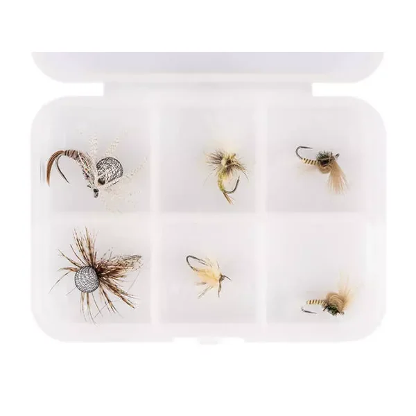 Selección moscas hotfly CDC EMERGER LTD - 6 moscas BL con caja