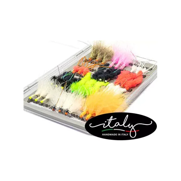 Selección moscas hotfly ESTANQUE EVOLUTION V1 - 36 moscas BL con caja