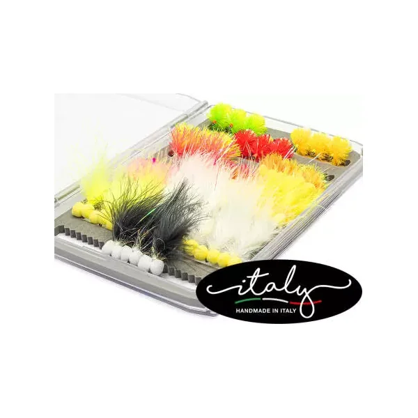 Selección moscas hotfly ESTANQUE EVOLUTION V3 - 36 moscas BL con caja
